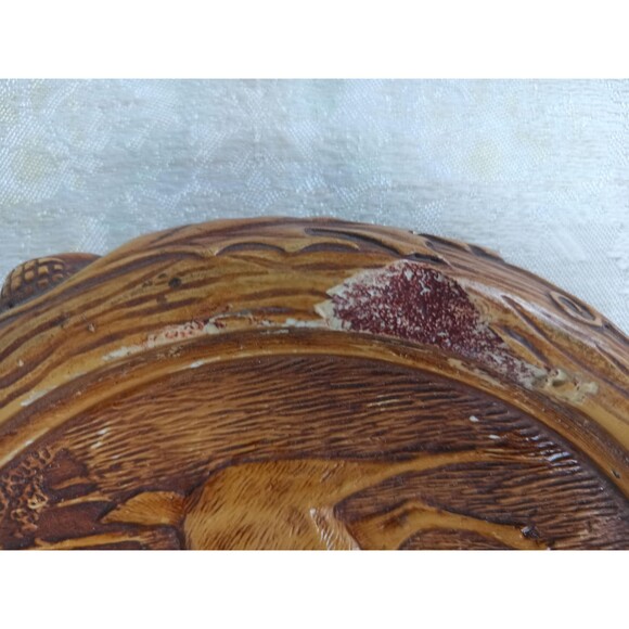 Orn A Craft Vintage Chalkware Deer Buck And Doe With Glass Dome Shelf/Desk Decor - Picture 10 of 10